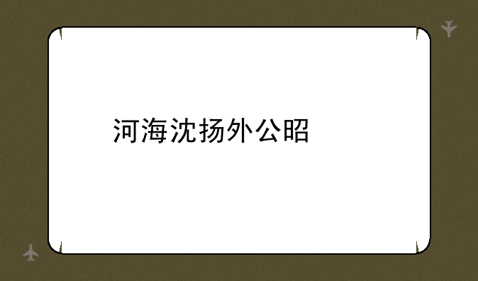河海沈扬外公是谁