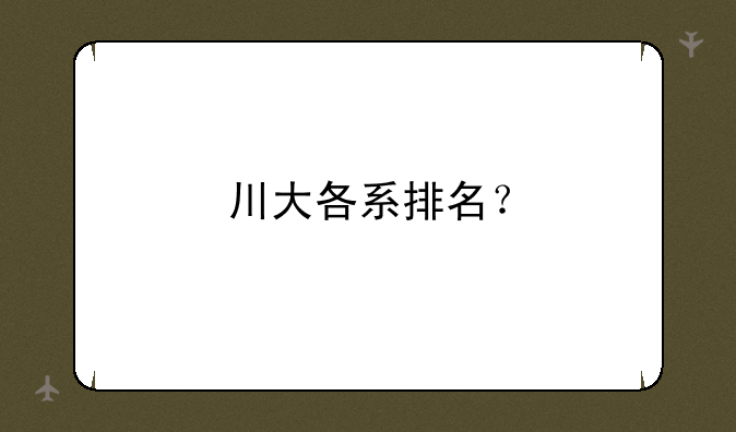 川大各系排名？