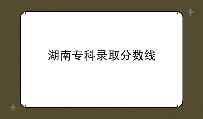 湖南专科录取分数线