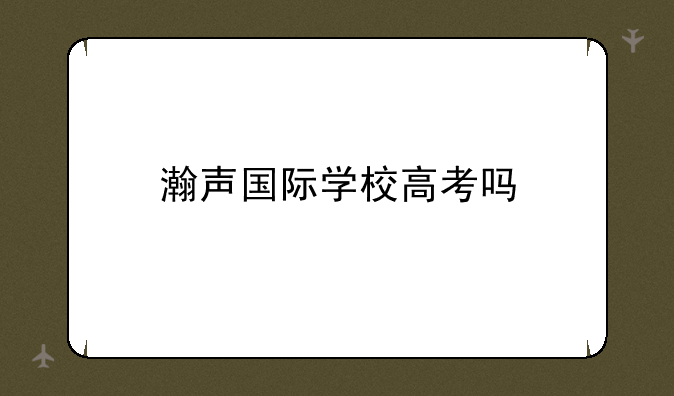 瀚声国际学校高考吗