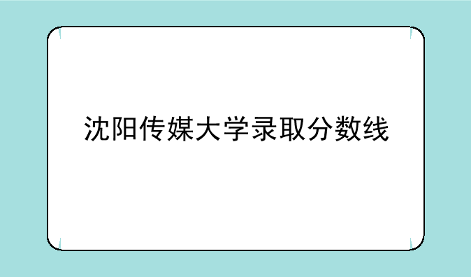 沈阳传媒大学录取分数线