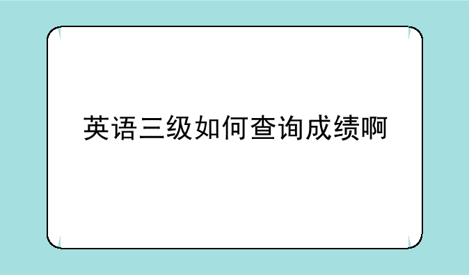 英语三级如何查询成绩啊