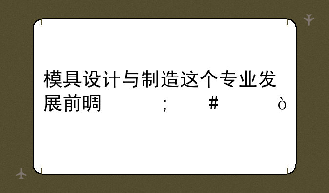 模具设计与制造这个专业发展前景怎么样？
