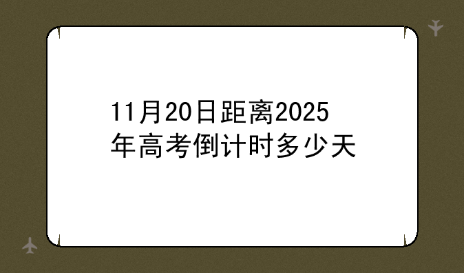 11月20日距离2025年高考倒计时多少天