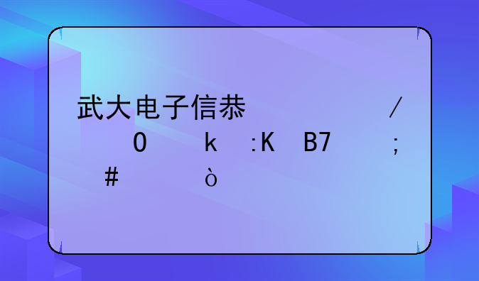 武大电子信息工程专业排名怎么样？