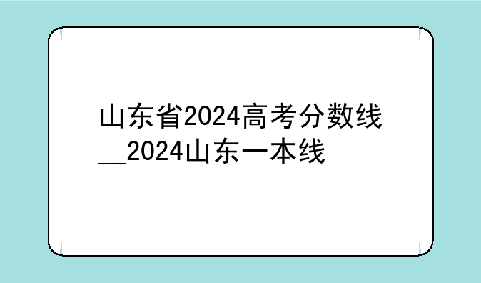 山东省2024高考分数线__2024山东一本线