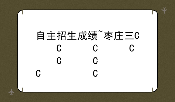 自主招生成绩~枣庄三中自主招生成绩